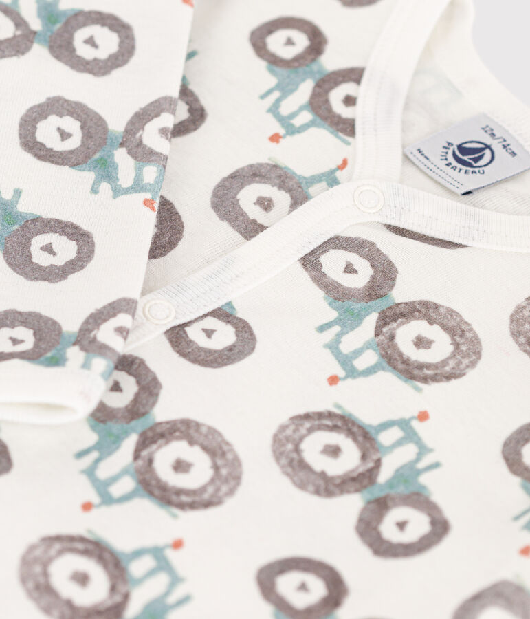 Pigiama beb&egrave; senza piedi in cotone bianco/multicolore