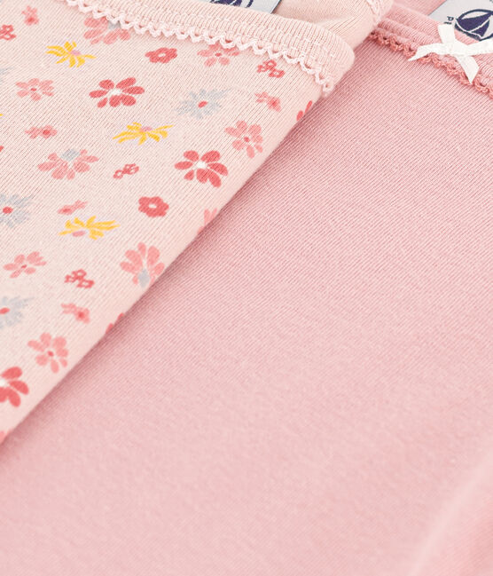 Confezione da 2 canottiere bambino con spalline in cotone a fiori variante 1