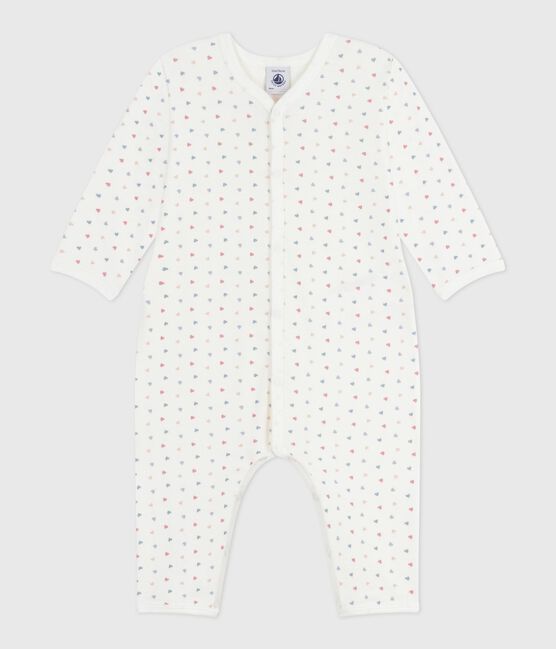Pigiama senza piedini in cotone stampato neonato MARSHMALLOW/ ADRIATIC