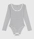 Body in cotone ed elastan a righe donna
