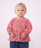 Blusa a maniche lunghe in cotone a righe neonato rosa/rosa