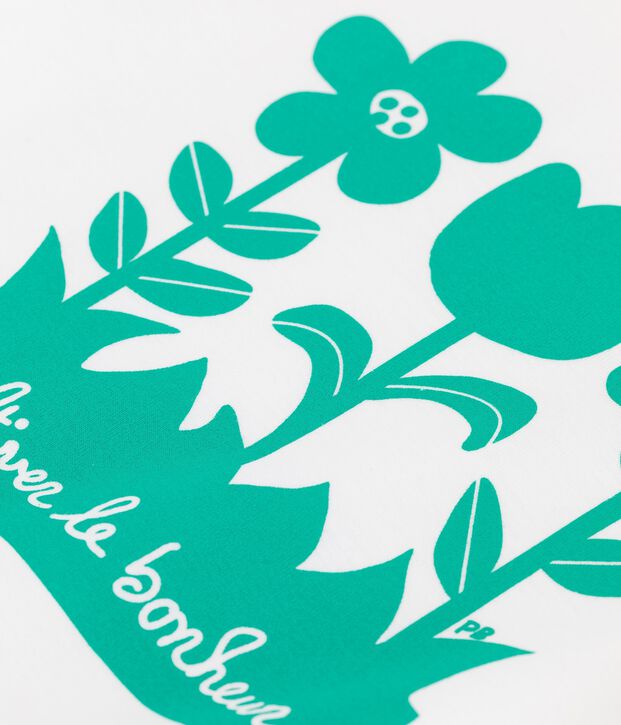 T-shirt a maniche corte in cotone bambina bianco