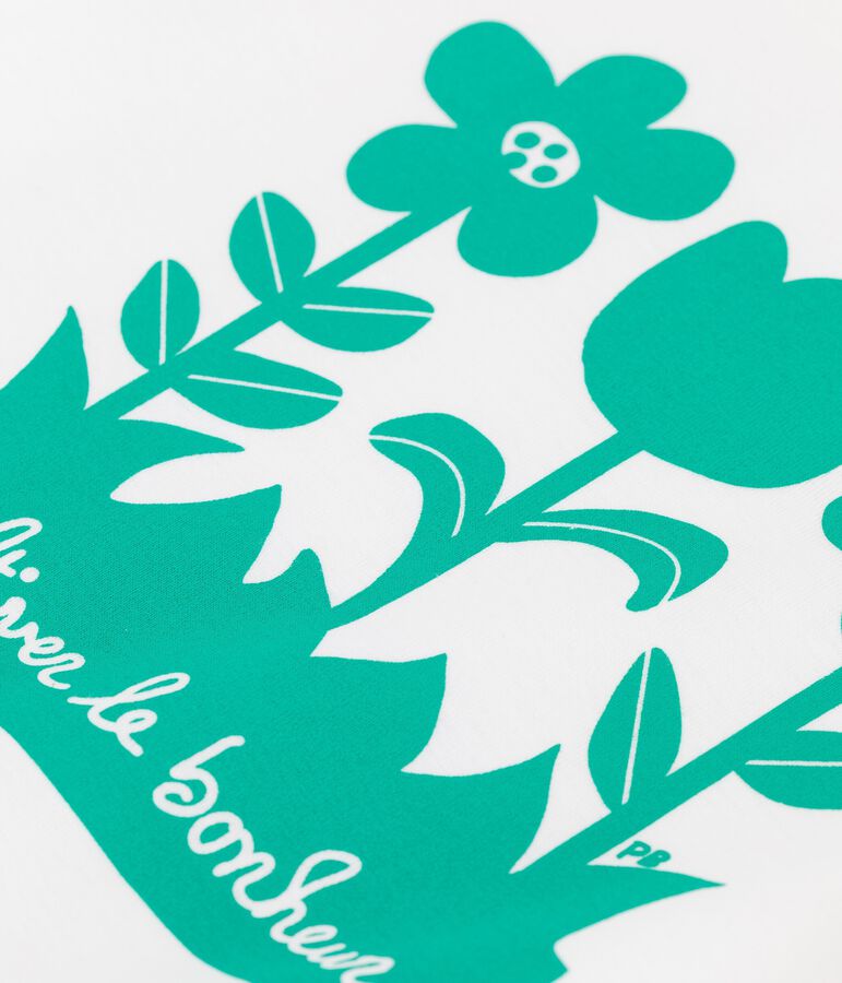 T-shirt a maniche corte in cotone bambina bianco