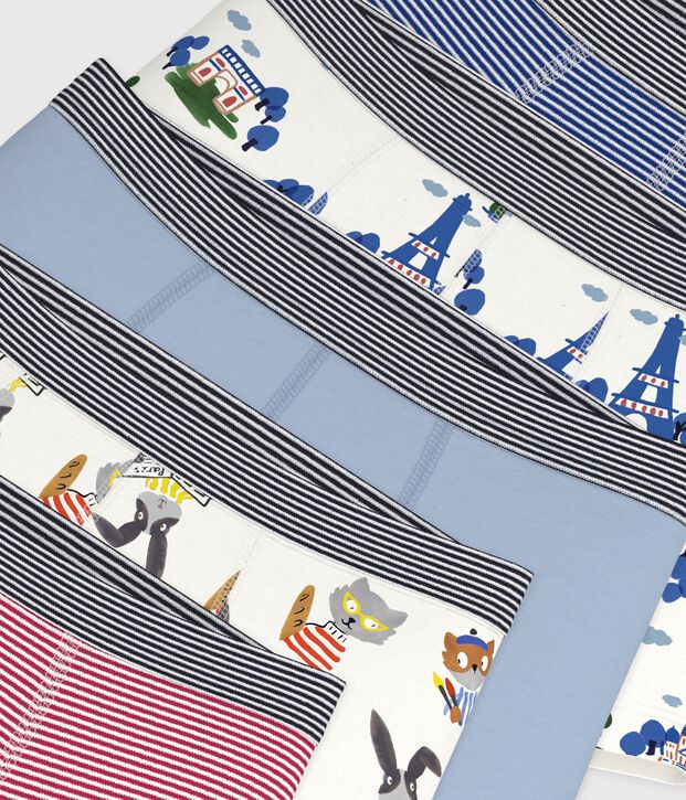 Set di boxer in cotone con stampa bambino multicolore