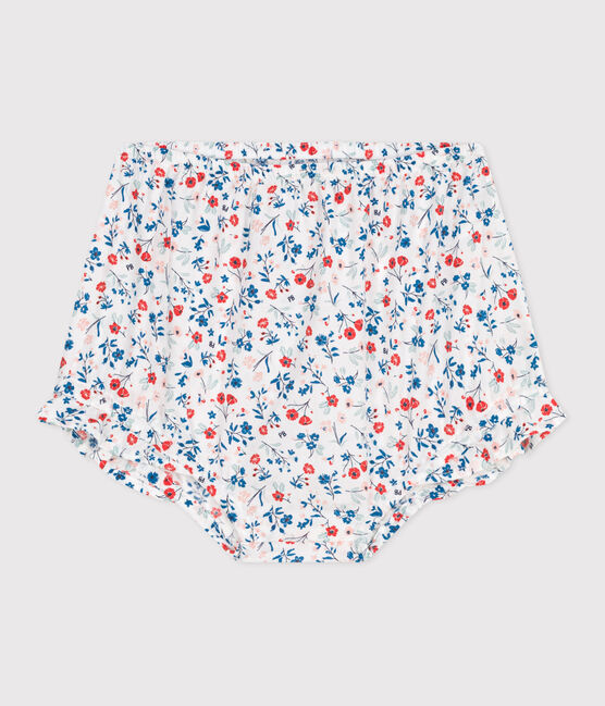 Bloomer in popeline con stampa a fiorellini neonata bianco MARSHMALLOW/bianco MULTICO