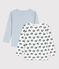 Confezione da 2 T-shirt a maniche lunghe bimbo, fantasia lumache, cotone variante 1