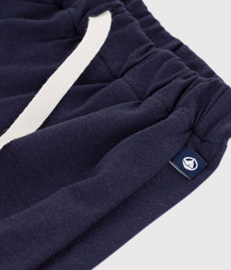 Shorts in cotone tinta unita bambina blu