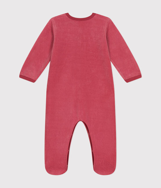 Tutina pigiama neonato in ciniglia rosa PAPI