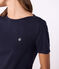 Iconica T-shirt da donna con collo da ammiraglio in cotone  blu SMOKING