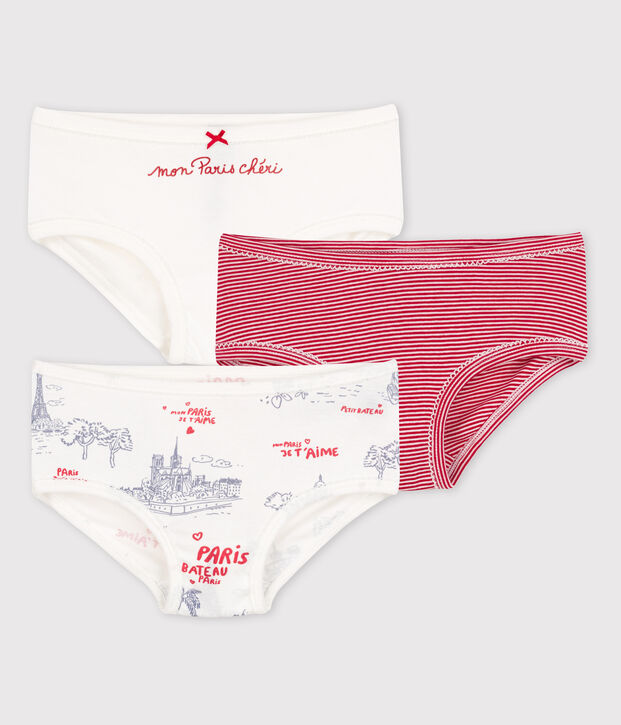 Confezione da 3 slip bambina in cotone multicolore