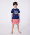 T-shirt a maniche corte in cotone con stampa bambino blu MEDIEVAL