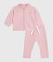 Set per neonato composto da felpa e pantaloni in cotone tinta unita rosa JOLI