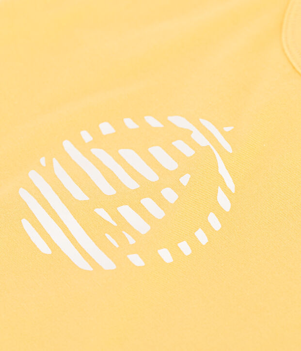 T-shirt a maniche corte in cotone tinta unita neonato giallo