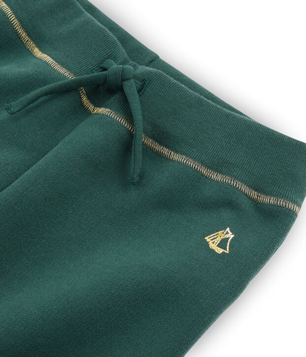 Pantalone in molleton bambina verde