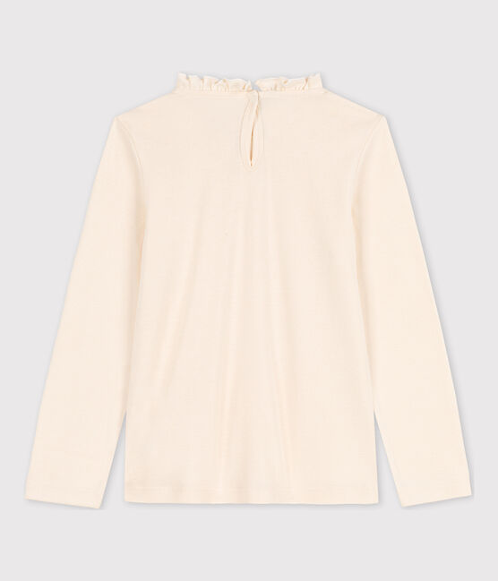 T-shirt maniche lunghe in cotone bambina ecru AVALANCHE