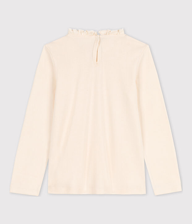 T-shirt maniche lunghe in cotone bambina ecru