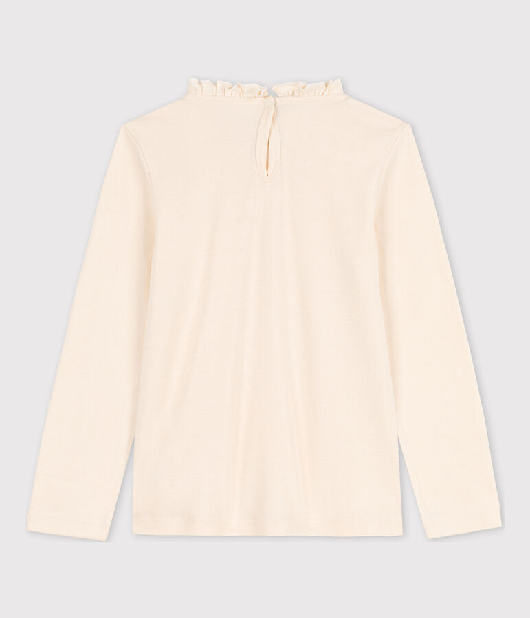 T-shirt maniche lunghe in cotone bambina ecru