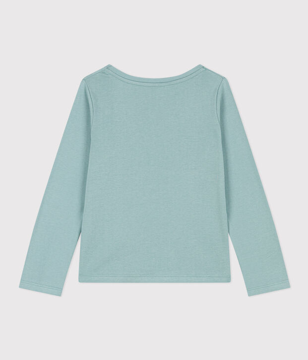 T-shirt maniche lunghe in cotone bambina verde