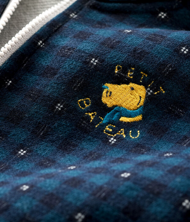 Felpa con cappuccio beb&egrave; maschietto blu/multicolore