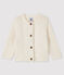 Cardigan lana e cotone bebè bianco MARSHMALLOW