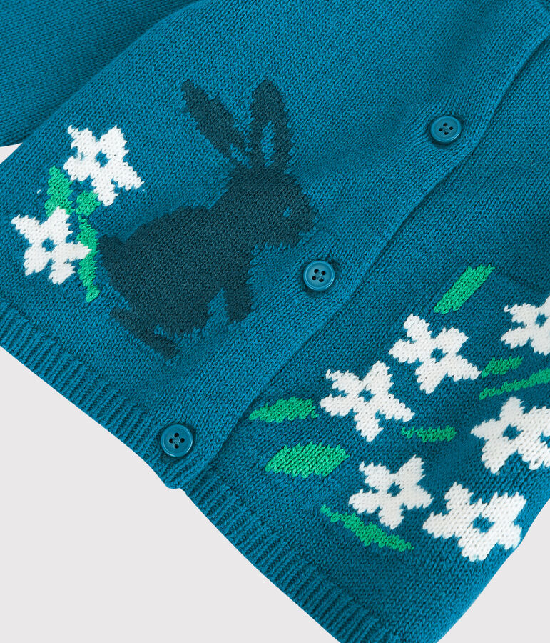 Cardigan in tricot beb&egrave;. blu MALLARD