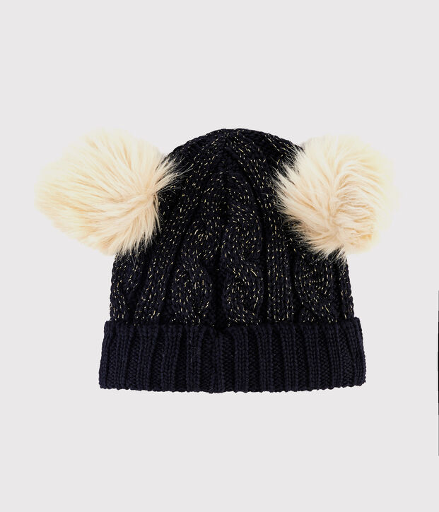 Berretto bambina blu/giallo