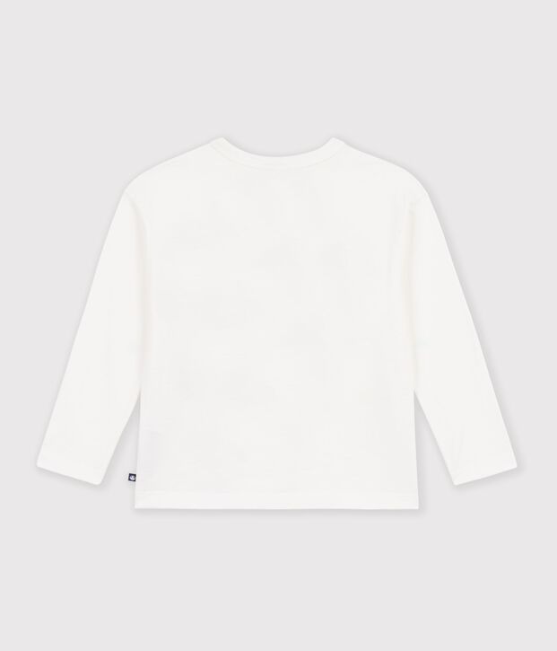 T-shirt a maniche lunghe fantasia bambino bianco