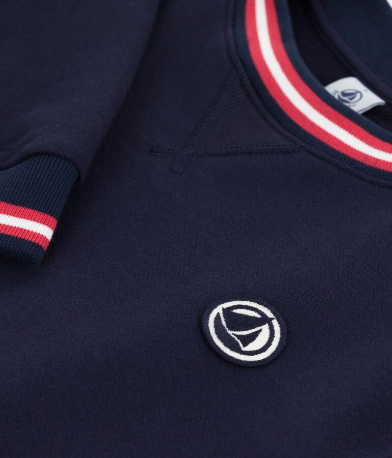 Felpa donna in cotone tinta unita blu