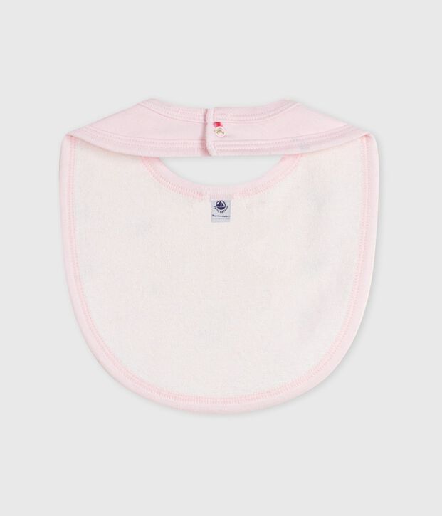 Bavaglino nascita in cotone con stampa rosa/multicolore