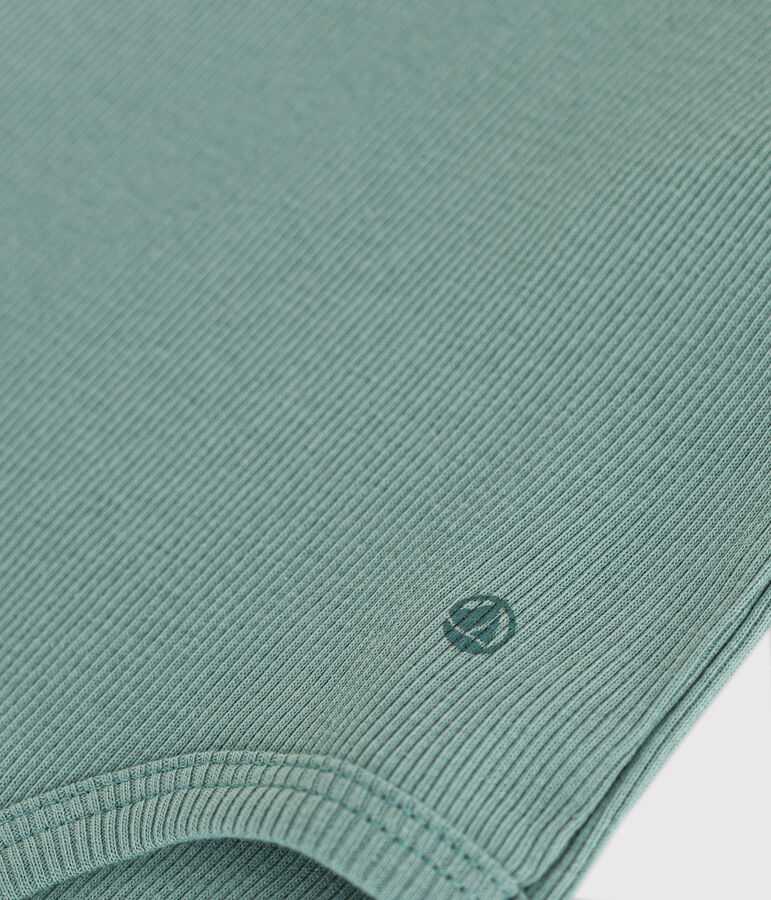 Body a manica lunga e collo alto in cotone per beb&egrave; verde