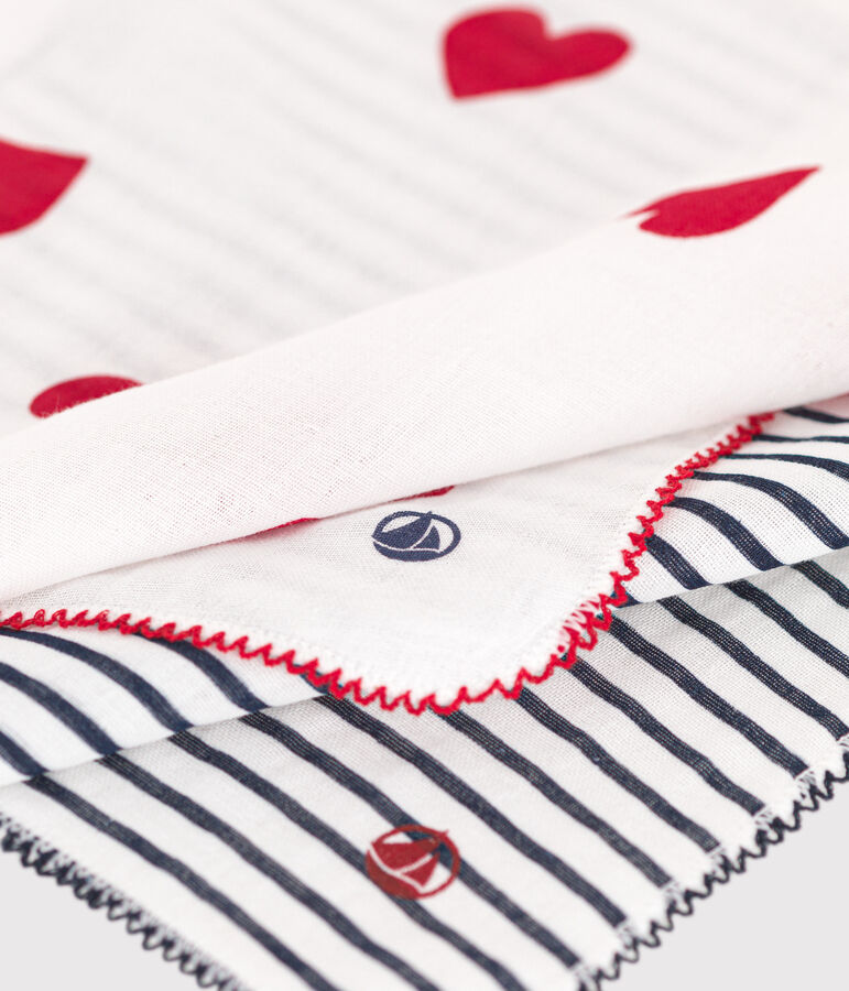 CONFEZIONE DA  FAZZOLETTI 2 BEB&Egrave; IN GARZA DI COTONE variante 1