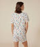 Pigiama donna con pantaloncini e t-shirt in cotone con motivo Parigi bianco MARSHMALLOW/blu MEDIEVAL/ MULTICO