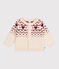 Cardigan in maglia di misto lana e cotone con motivo a cuori neonata ecru AVALANCHE/ AMARANTE