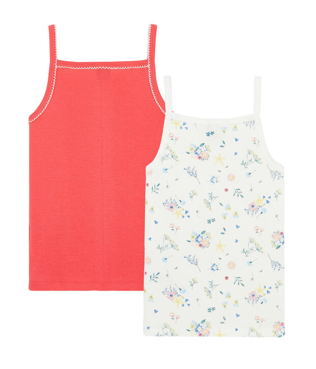 Duo canottiere con spalline bambina multicolore