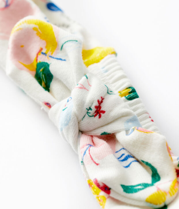 Fascia in cotone bambina bianco/multicolore