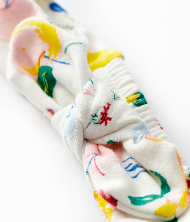 Fascia in cotone bambina bianco/multicolore