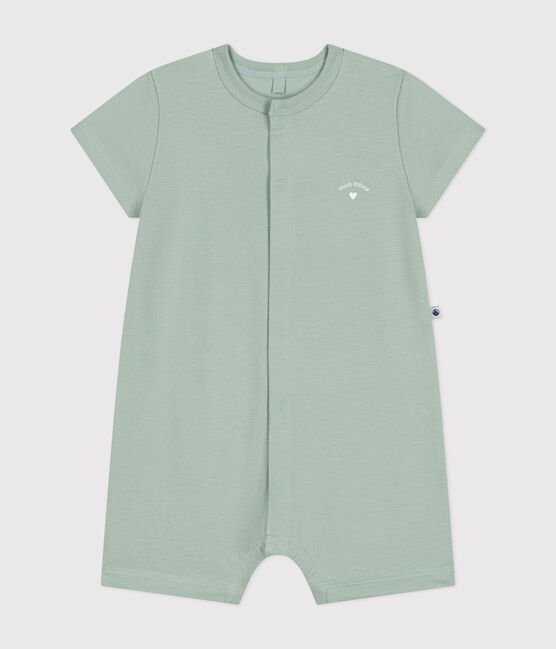 Tutina corta bebè in jersey leggero verde HERBIER