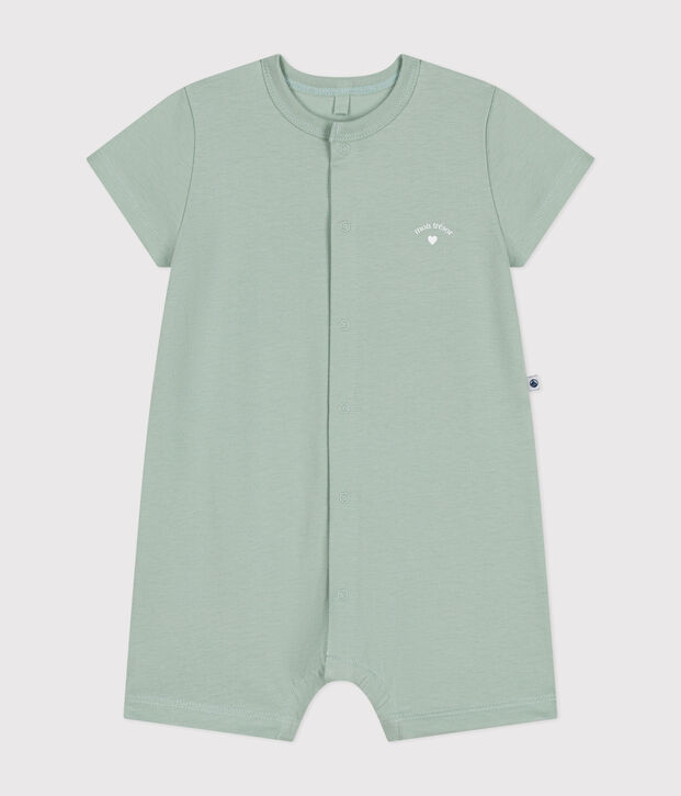 Tutina corta beb&egrave; in jersey leggero verde
