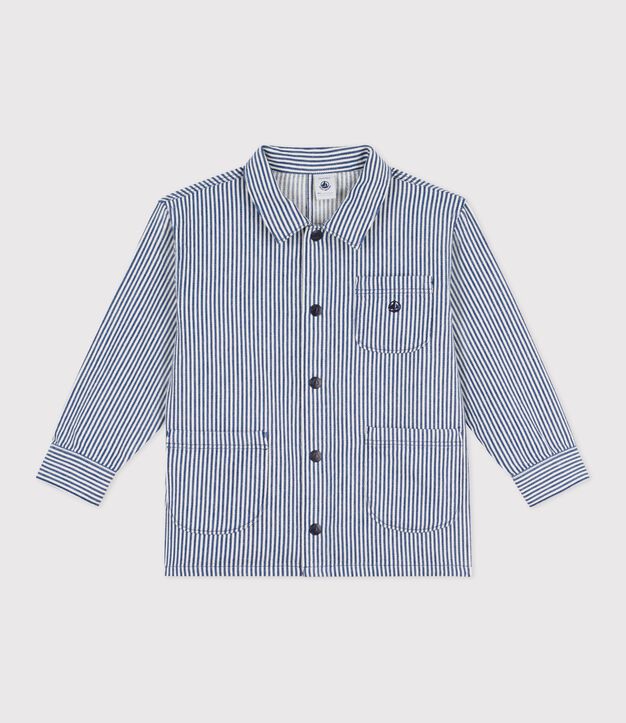 Giacca in cotone a righe bambino blu/bianco