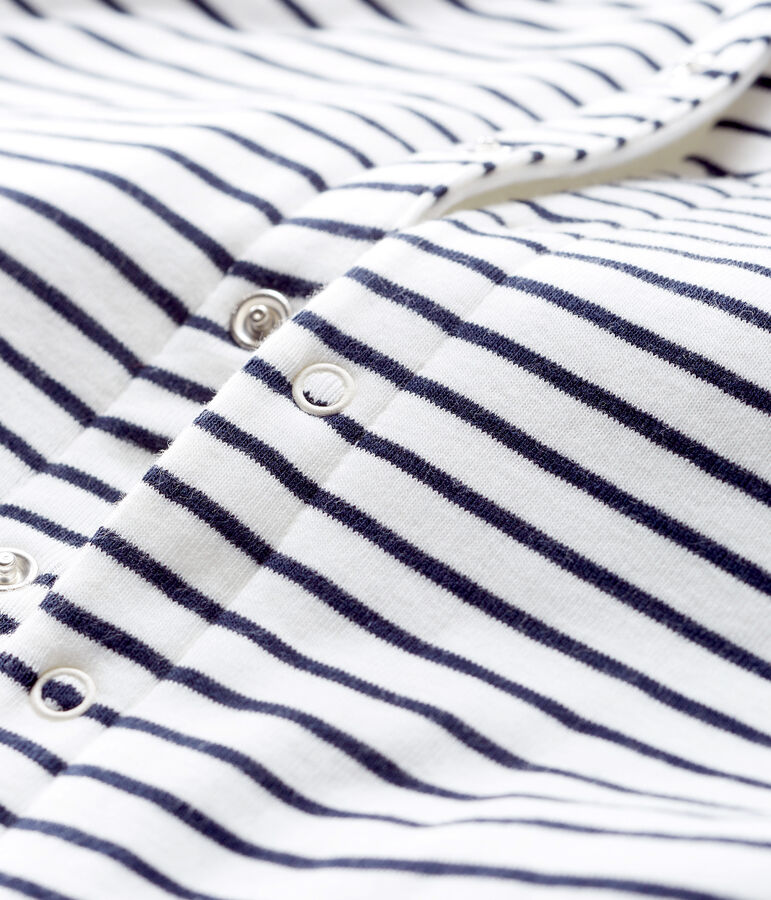 Mantella iconica beb&egrave; a costina in ovatta bianco/blu