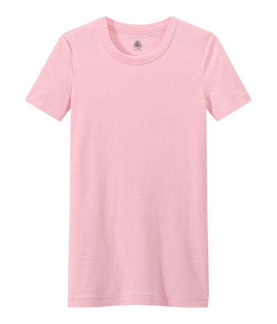 T-shirt donna in costina originale 1x1 rosa BABYLONE