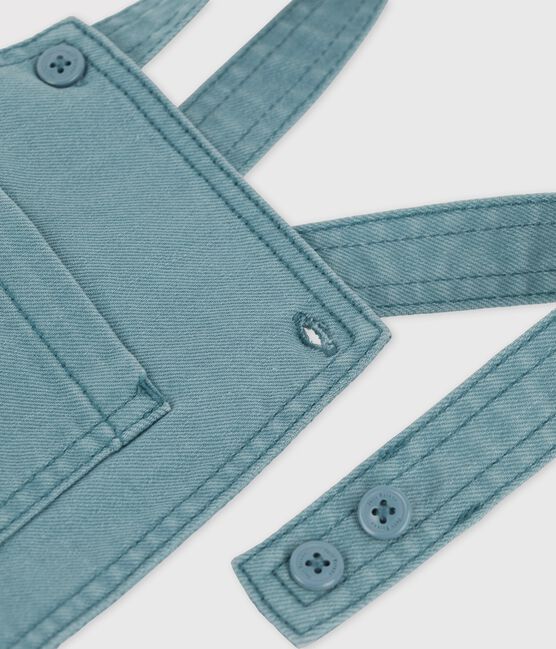 Salopette corta bebè in denim colorato verde BRUT