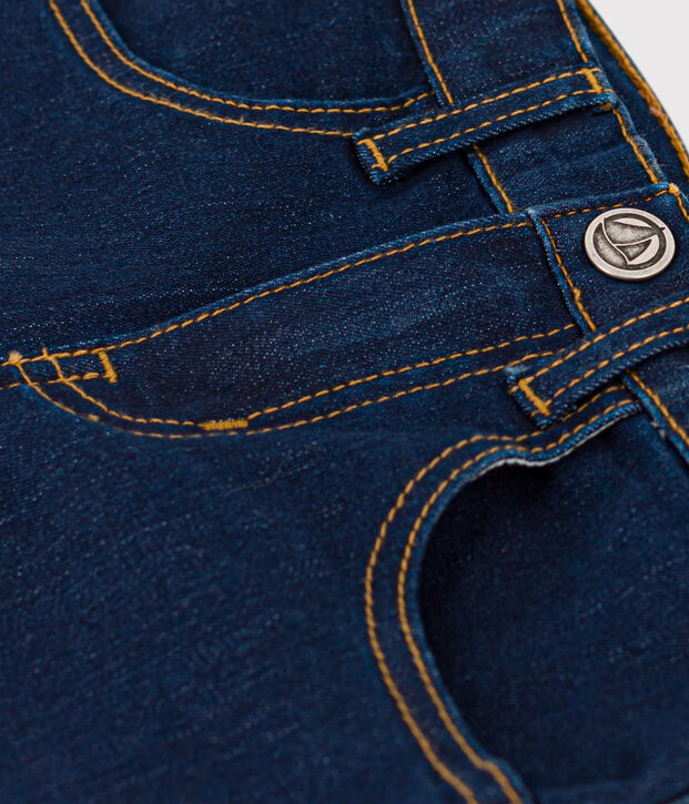 Pantaloni slim in denim bambina blu