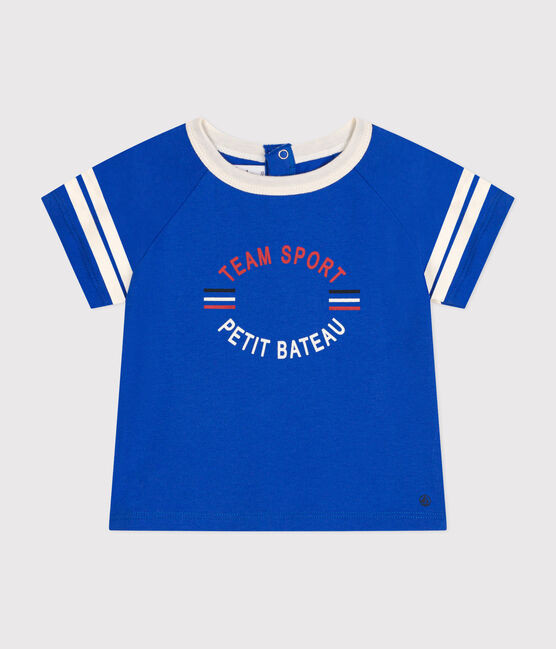 T-shirt a maniche corte in jersey sottile neonato blu CALVIN