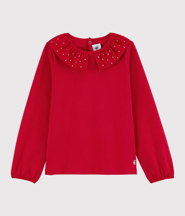 T-shirt maniche lunghe bambina rosso