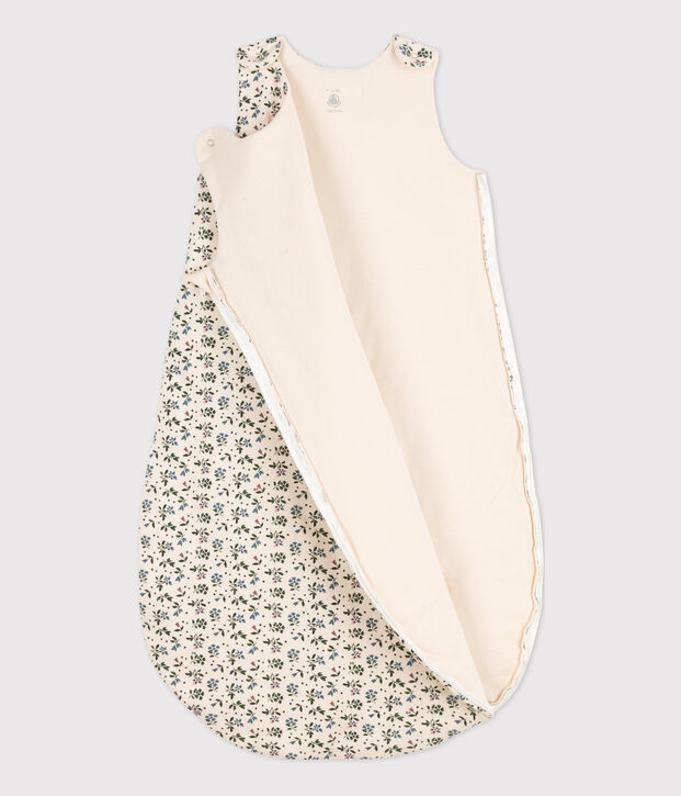 SACCO NANNA BEB&Egrave; A FIORI IN COTONE TOG 3 ecru/multicolore