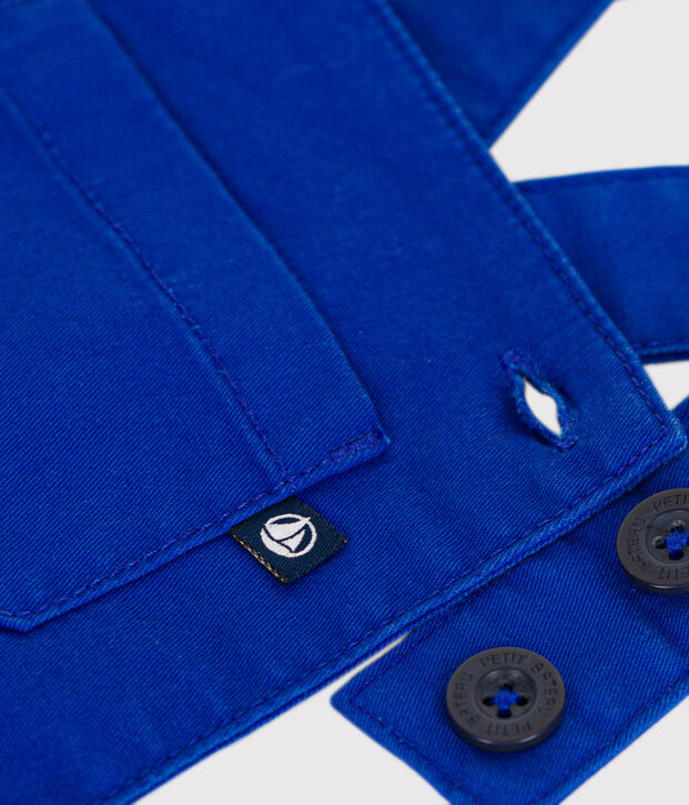 Salopette corta in serge beb&egrave; blu