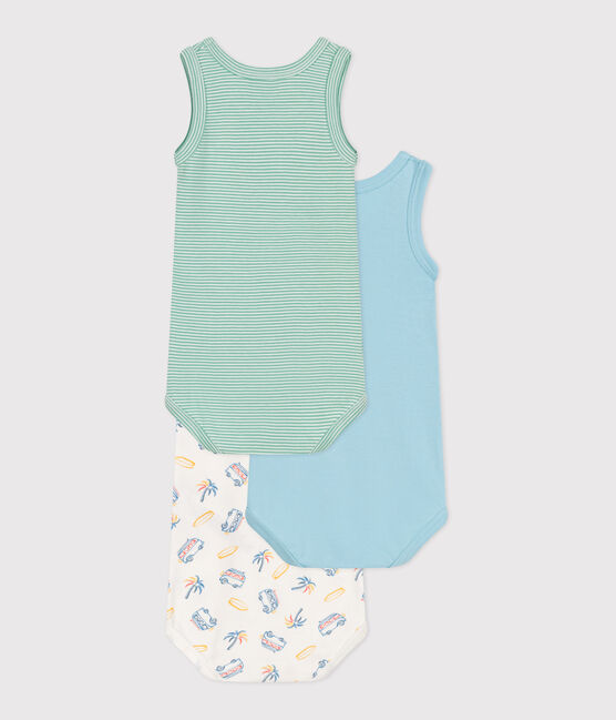 Set da 3 body senza maniche in cotone con stampa neonato variante 1