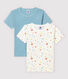 Confezione da 2 t-shirt maniche corte stelle multicolore bambino in cotone biologico