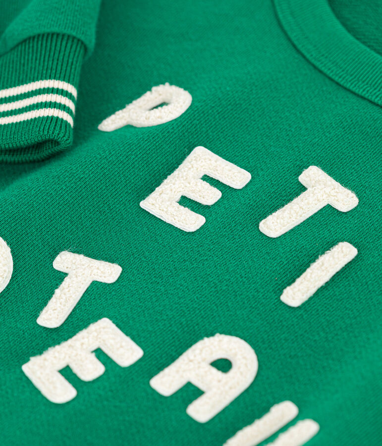 Maglia in tessuto felpato bambina/bambino verde